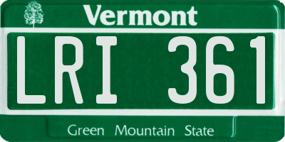 VT license plate LRI361