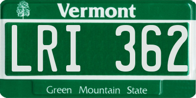 VT license plate LRI362