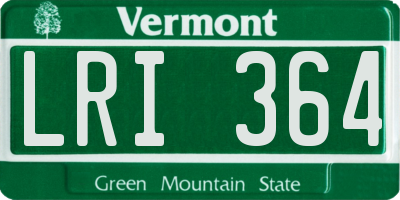 VT license plate LRI364