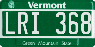 VT license plate LRI368