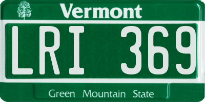 VT license plate LRI369