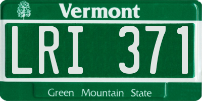 VT license plate LRI371