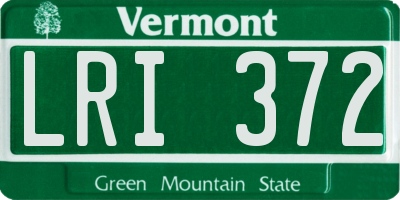 VT license plate LRI372