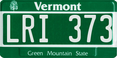 VT license plate LRI373