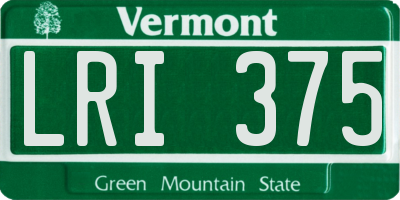 VT license plate LRI375