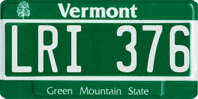 VT license plate LRI376