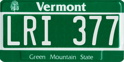 VT license plate LRI377