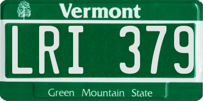 VT license plate LRI379