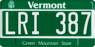 VT license plate LRI387