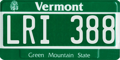 VT license plate LRI388