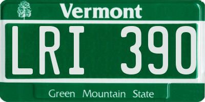 VT license plate LRI390