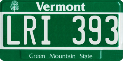 VT license plate LRI393