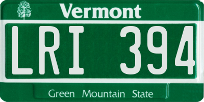 VT license plate LRI394