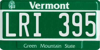 VT license plate LRI395