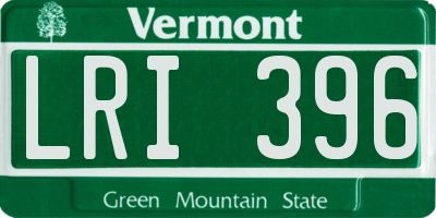 VT license plate LRI396