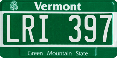VT license plate LRI397