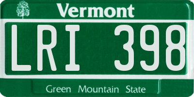 VT license plate LRI398
