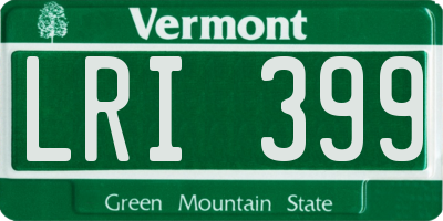 VT license plate LRI399
