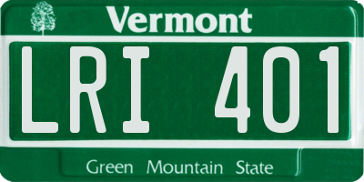 VT license plate LRI401