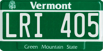 VT license plate LRI405