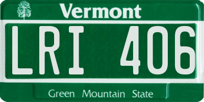 VT license plate LRI406