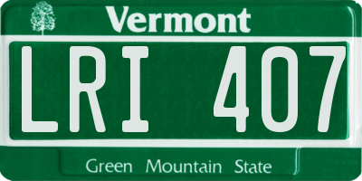 VT license plate LRI407