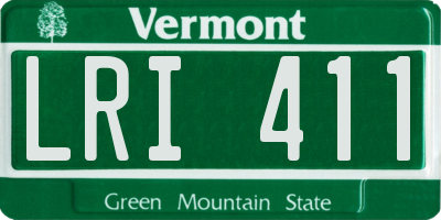 VT license plate LRI411