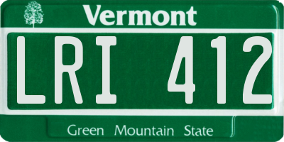 VT license plate LRI412