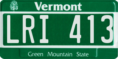 VT license plate LRI413