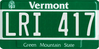 VT license plate LRI417