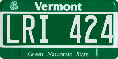 VT license plate LRI424