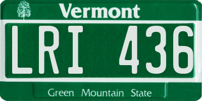 VT license plate LRI436