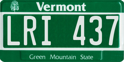VT license plate LRI437