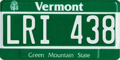 VT license plate LRI438