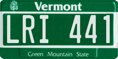 VT license plate LRI441