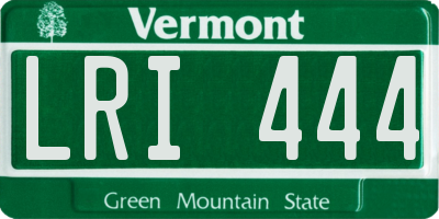 VT license plate LRI444