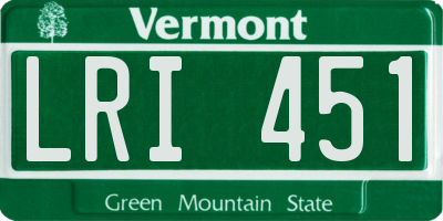 VT license plate LRI451