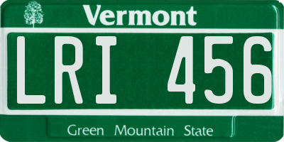 VT license plate LRI456