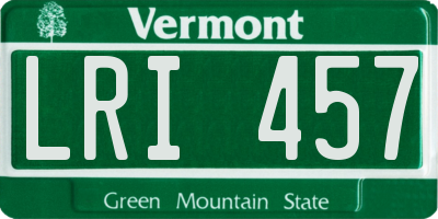 VT license plate LRI457