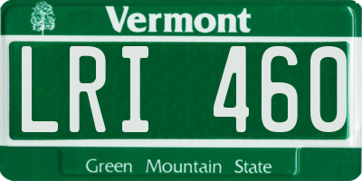VT license plate LRI460