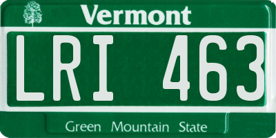 VT license plate LRI463