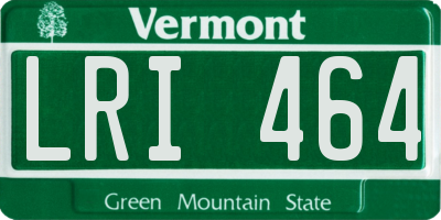 VT license plate LRI464