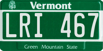 VT license plate LRI467