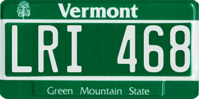 VT license plate LRI468