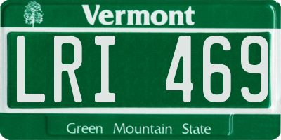 VT license plate LRI469