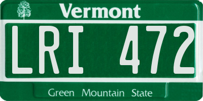 VT license plate LRI472