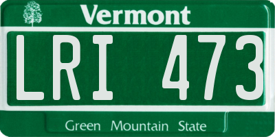 VT license plate LRI473