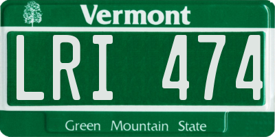 VT license plate LRI474