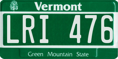 VT license plate LRI476