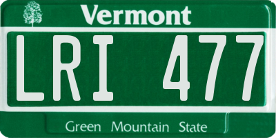 VT license plate LRI477
